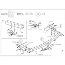 Фаркоп GALIA для Hyundai Santa Fe 2006-2012, Kia Sorento 2009-2012