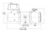 Лебёдка электрическая 12V Runva 12500 lbs 5670 кг короткий барабан (стальной трос)