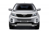 Защита переднего бампера двойная Ø63/51мм (НПС) KIA Sorento с 2014