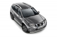 Защита порогов "Эстонец" с алюминиевой площадкой Ø51 мм (НПС) Nissan Terrano с 2014