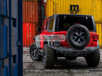 Силовой бампер задний RIVAL алюминиевый для Jeep Wrangler JL 2017+, длинный (без ПТФ) 2D.2723.1-NL