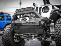 Силовой бампер передний RIVAL алюминиевый короткий для Jeep Wrangler JK, JL 2007+ (без ПТФ) 2D.2702.2-NL